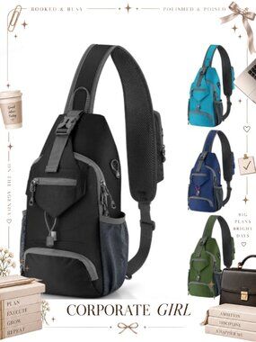 Ripstop Nylon Sling Crossbody Bag Hiking Daypack